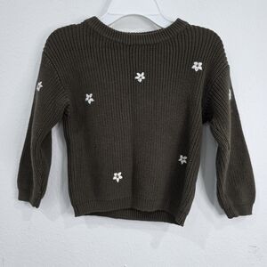 Army Green Toddler Knit Sweater